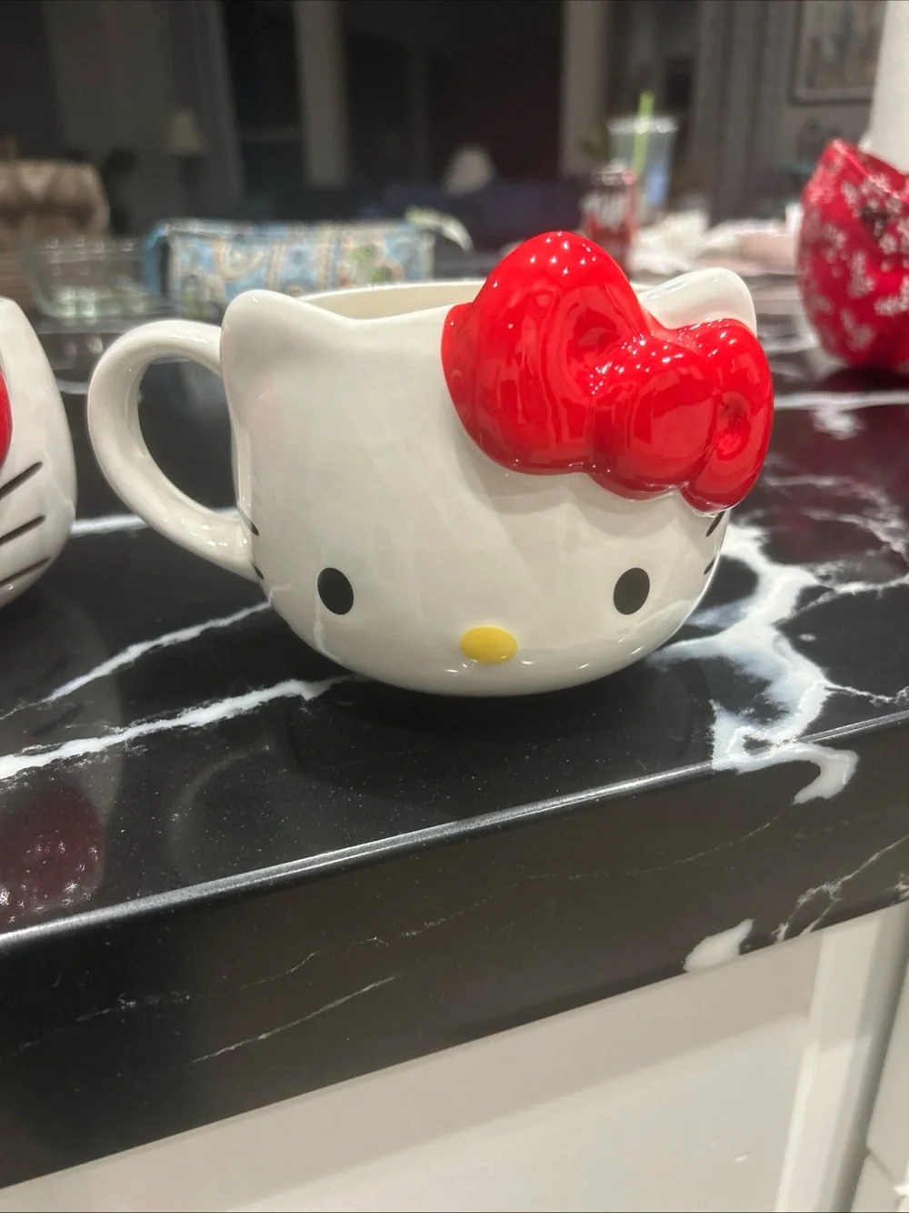 Hello Kitty White Ceramic Mug with Red Bow NWT